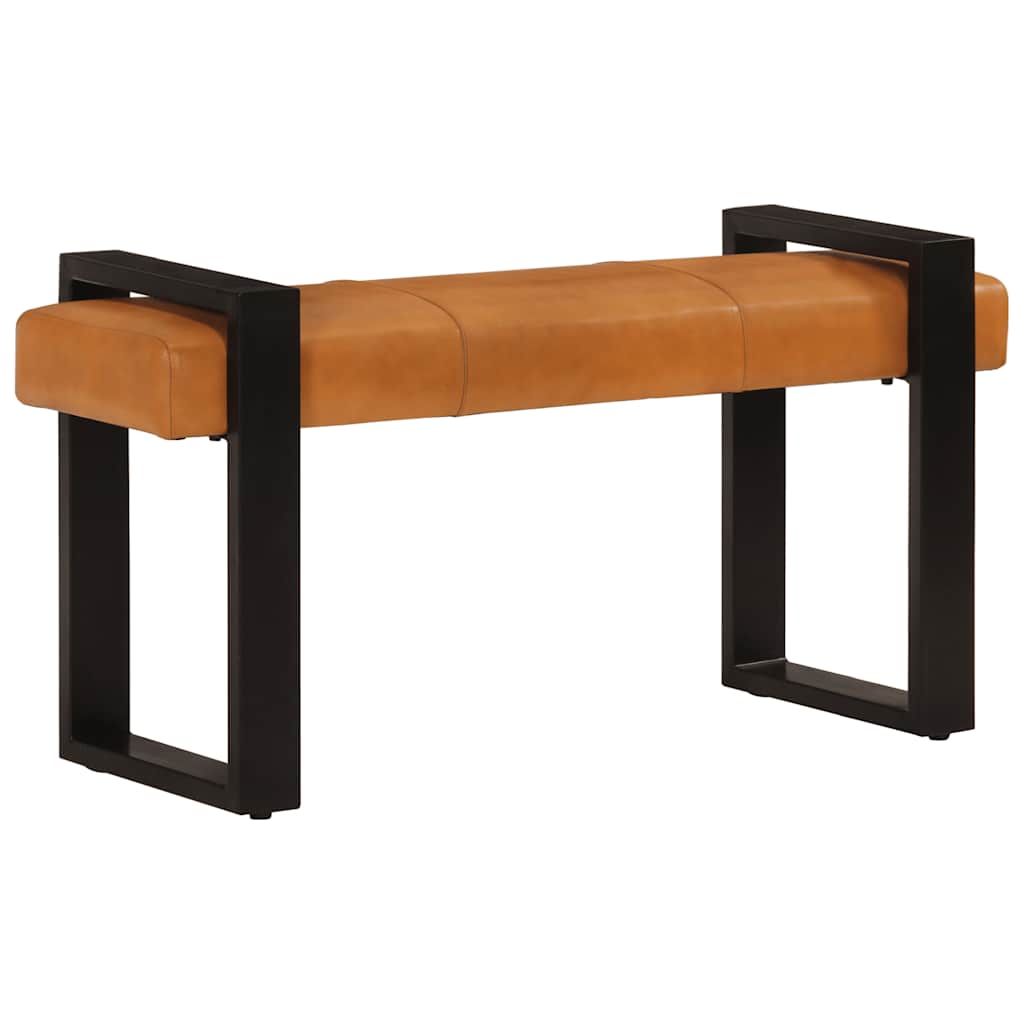 Banc Noir et marron  Cuir de chèvre véritable - Imagem 8