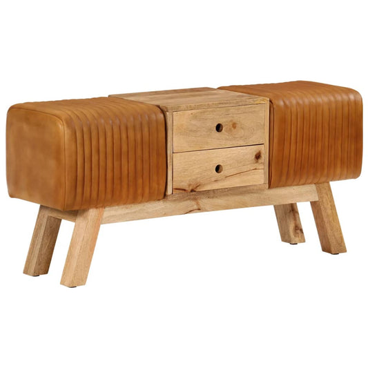 Banc de bok Marron  Cuir de chèvre véritable - Imagem 1