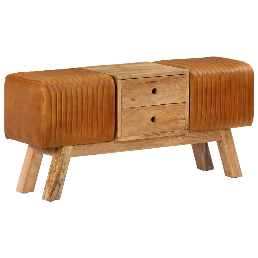 Banc de bok Marron  Cuir de chèvre véritable - Imagem 11