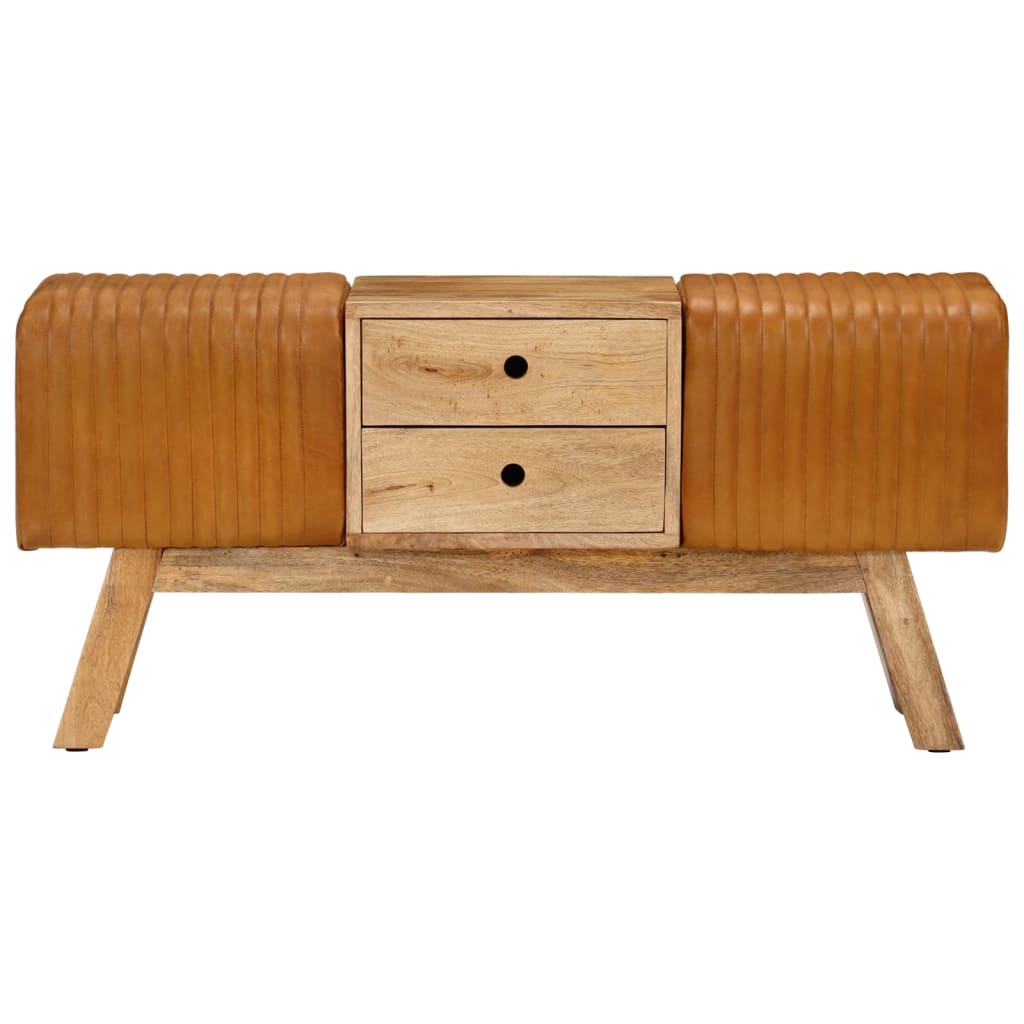 Banc de bok Marron  Cuir de chèvre véritable - Imagem 3