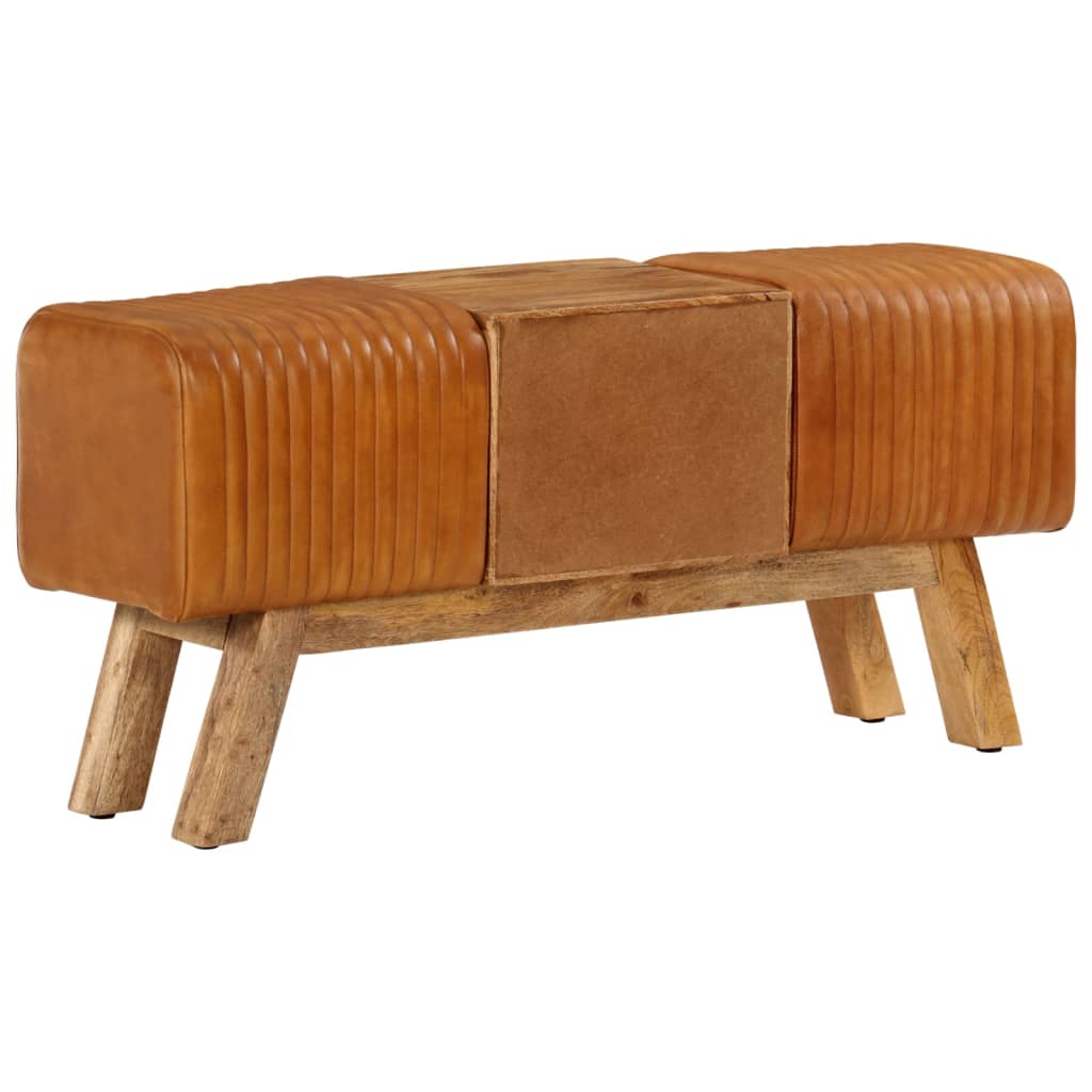 Banc de bok Marron  Cuir de chèvre véritable - Imagem 4