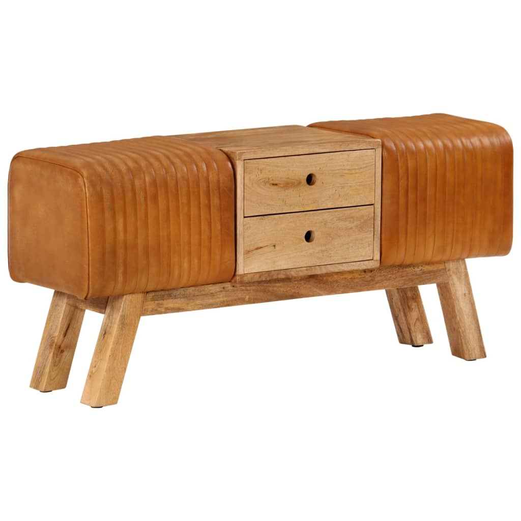 Banc de bok Marron  Cuir de chèvre véritable - Imagem 9