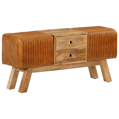 Banc de bok Marron  Cuir de chèvre véritable - Imagem 10