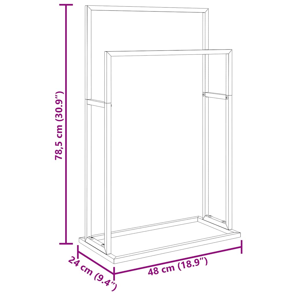 Porte-serviettes sur pied  48x24x78,5 cm Fer - Imagem 9