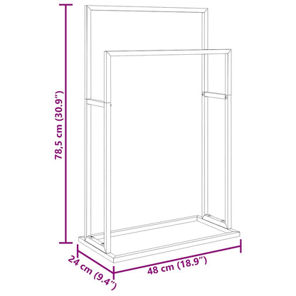 Porte-serviettes sur pied  48x24x78,5 cm Fer - Imagem 9