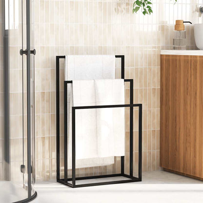 Porte-serviettes sur pied  48x24x79 cm Fer - Imagem 13