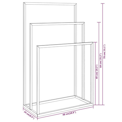 Porte-serviettes sur pied  48x24x79 cm Fer - Imagem 17