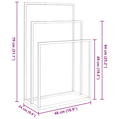 Porte-serviettes sur pied  48x24x79 cm Fer - Imagem 19