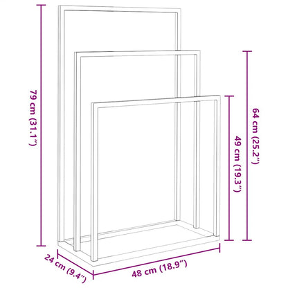 Porte-serviettes sur pied  48x24x79 cm Fer - Imagem 9