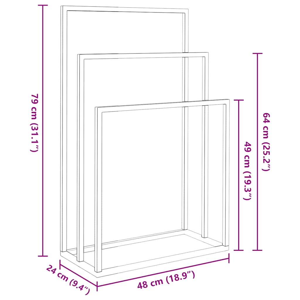 Porte-serviettes sur pied - 48x24x79 cm - Sensuri Maison