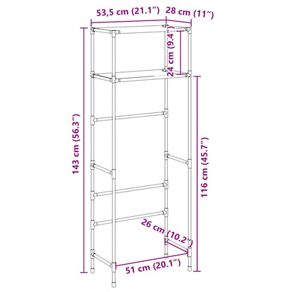 Support de rangement 2 niveaux sur toilette  53,5x28x143 cm - Imagem 8