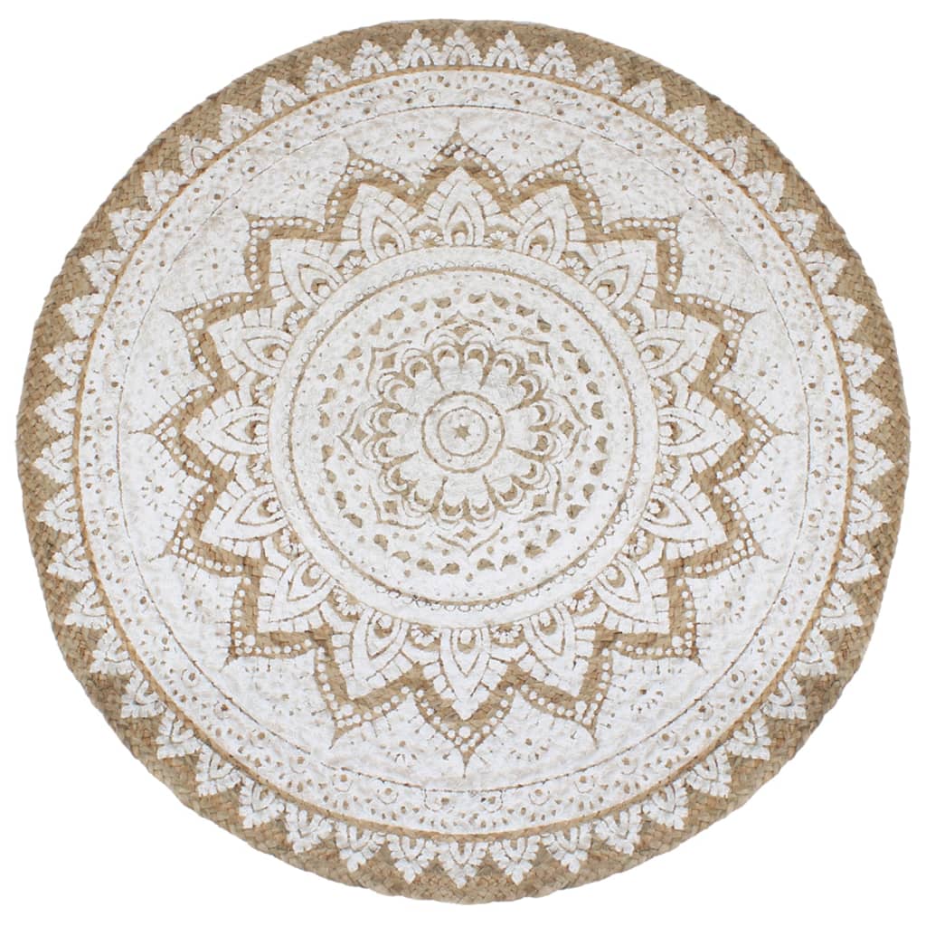 Tapis de sol Jute tressée imprimée  Rond - Imagem 1