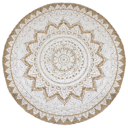Tapis de sol Jute tressée imprimée  Rond - Imagem 1