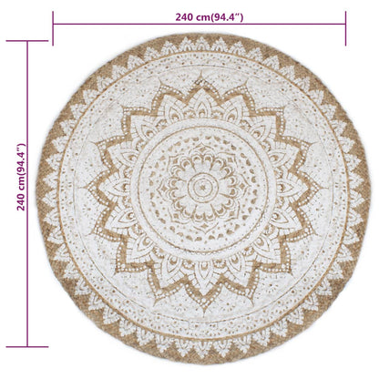 Tapis de sol Jute tressée imprimée  Rond - Imagem 6