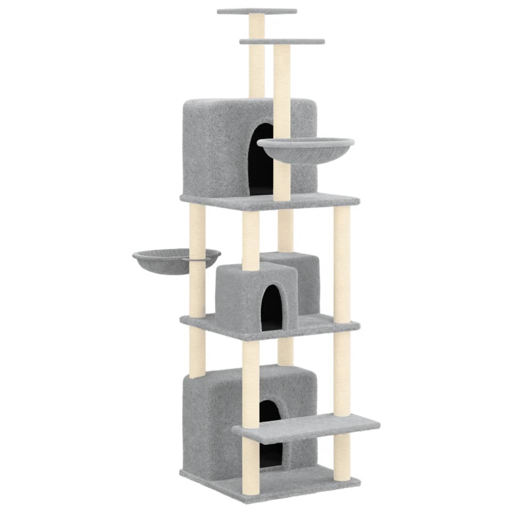 Arbre à chat avec griffoirs en sisal  clair 180 cm - Imagem 2