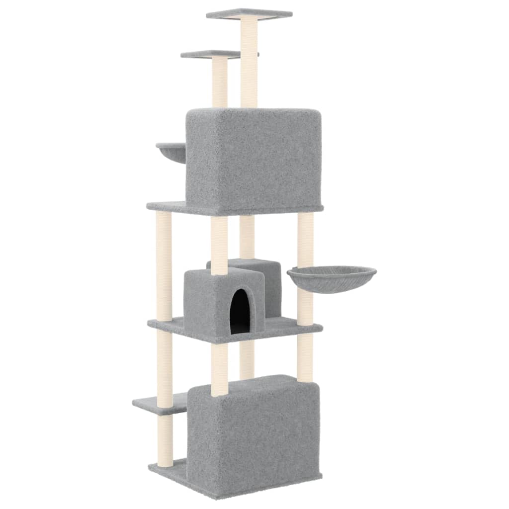 Arbre à chat avec griffoirs en sisal  clair 180 cm - Imagem 5