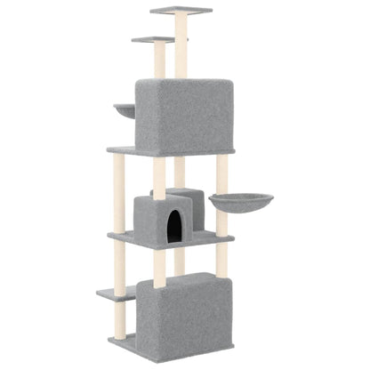 Arbre à chat avec griffoirs en sisal  clair 180 cm - Imagem 5