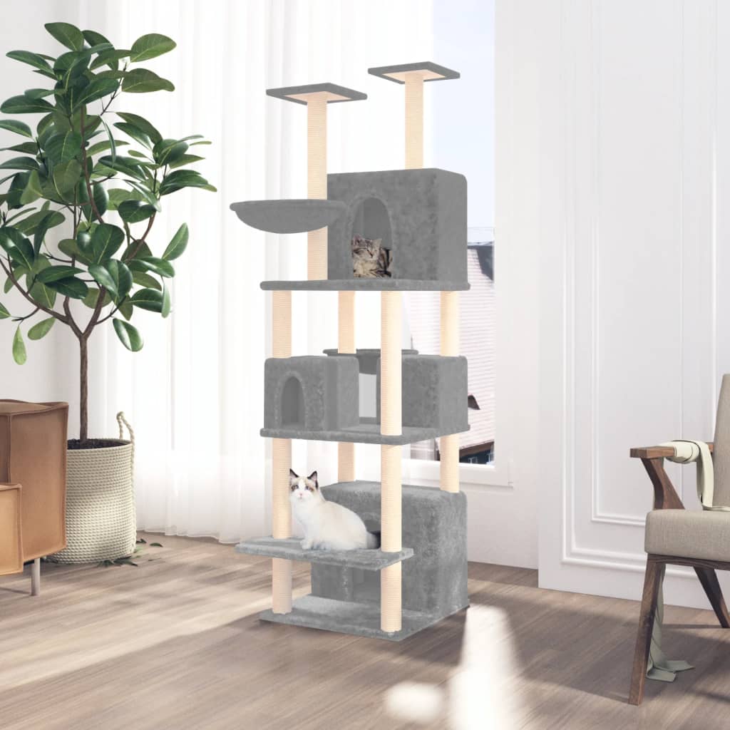 Arbre à chat avec griffoirs en sisal  clair 180 cm - Imagem 1
