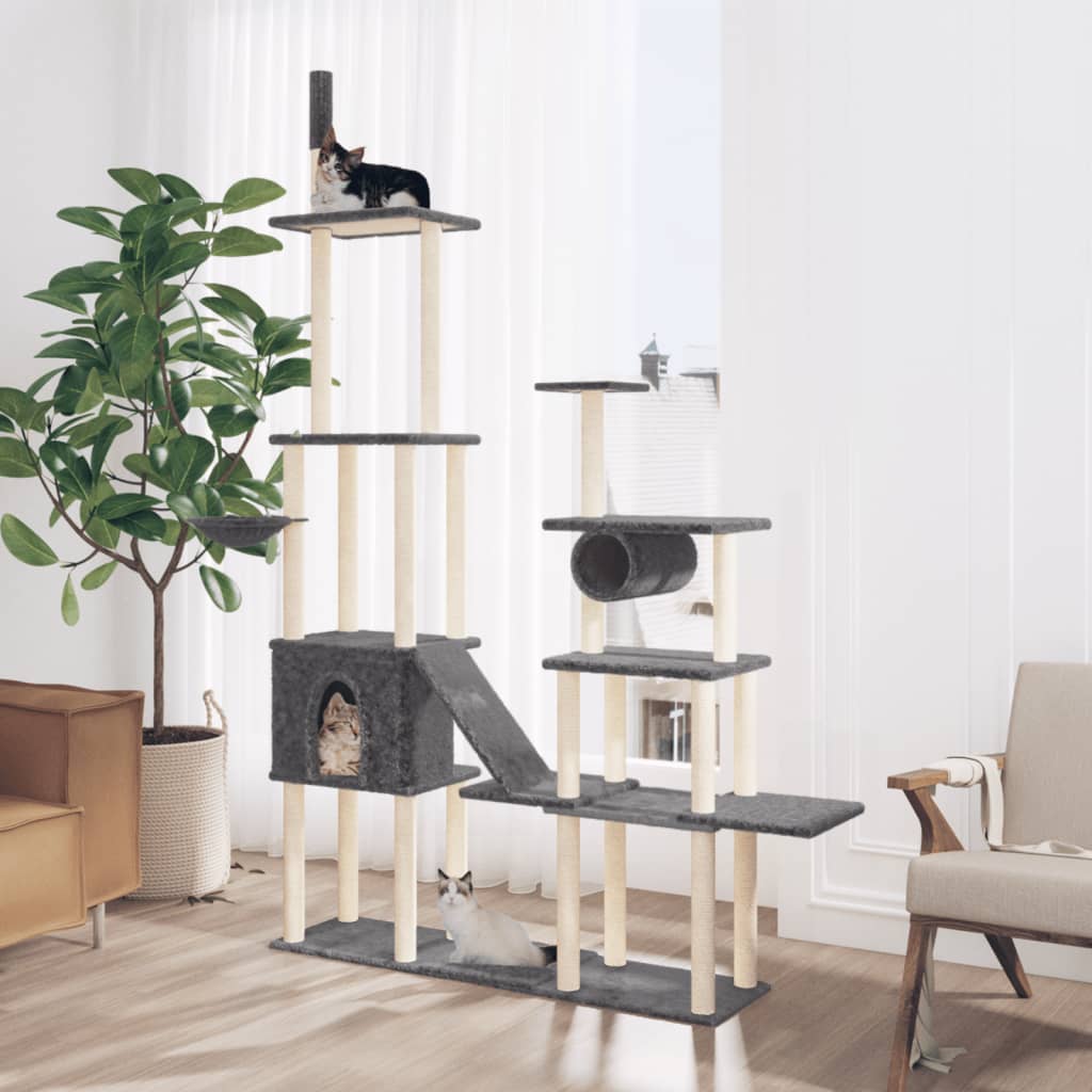 Arbre à chat avec griffoirs en sisal  279 cm - Imagem 8