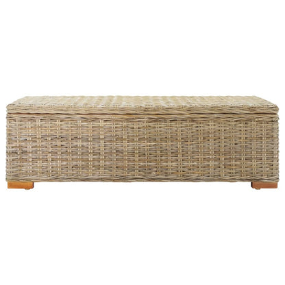 Boîte de rangement 110 cm Rotin kubu naturel et acajou solide - Imagem 2