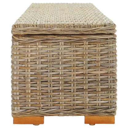 Boîte de rangement 110 cm Rotin kubu naturel et acajou solide - Imagem 3