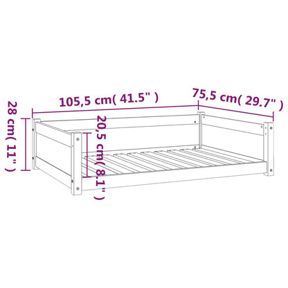 Lit pour chien 105,5x75,5x28 cm Bois de pin solide - Imagem 8