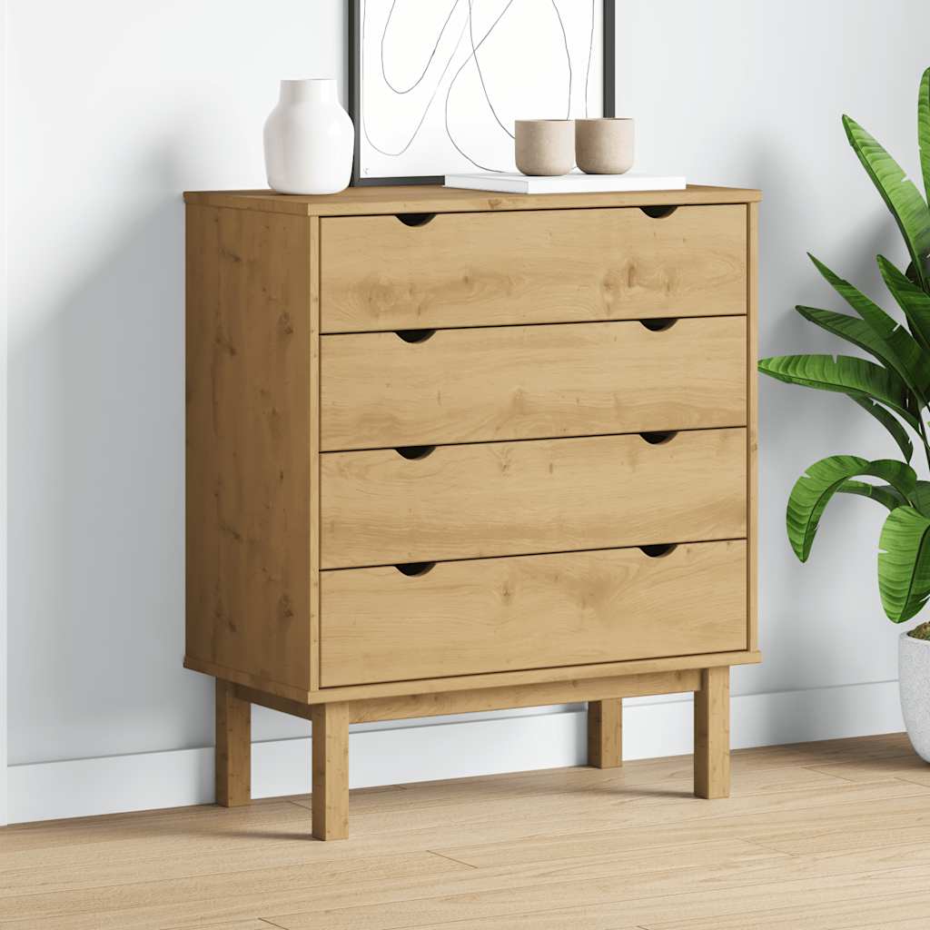 Commode OTTA 76,5x39,5x90 cm Bois de pin massif - Imagem 1