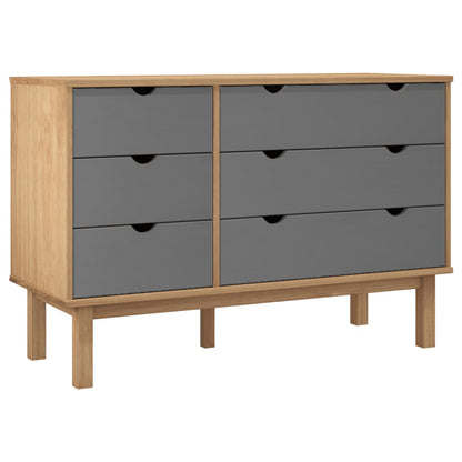 Commode OTTA marron et  111x43x73,5 cm bois de pin massif - Imagem 11