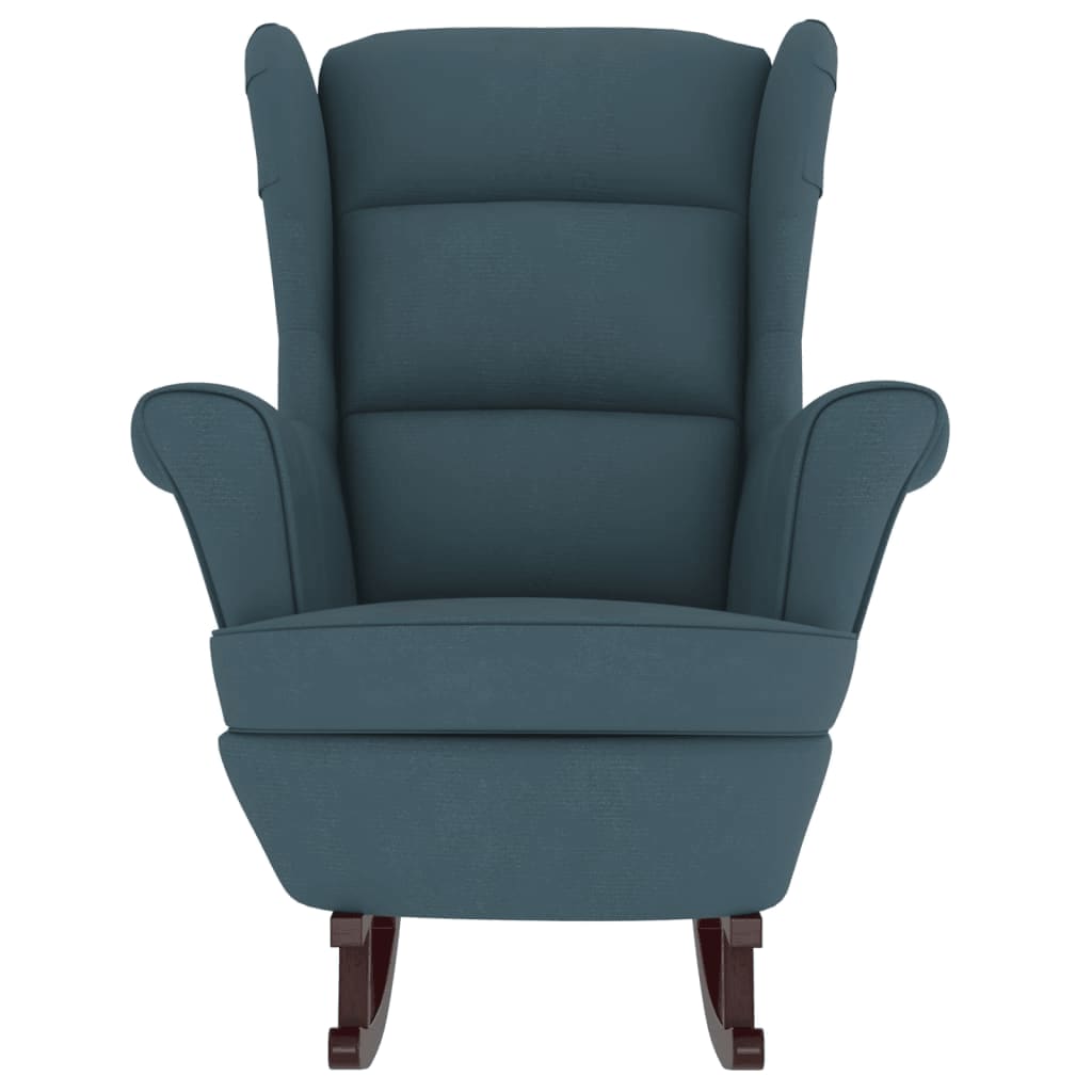 Fauteuil à bascule à oreilles en velours  bois massif - Imagem 5