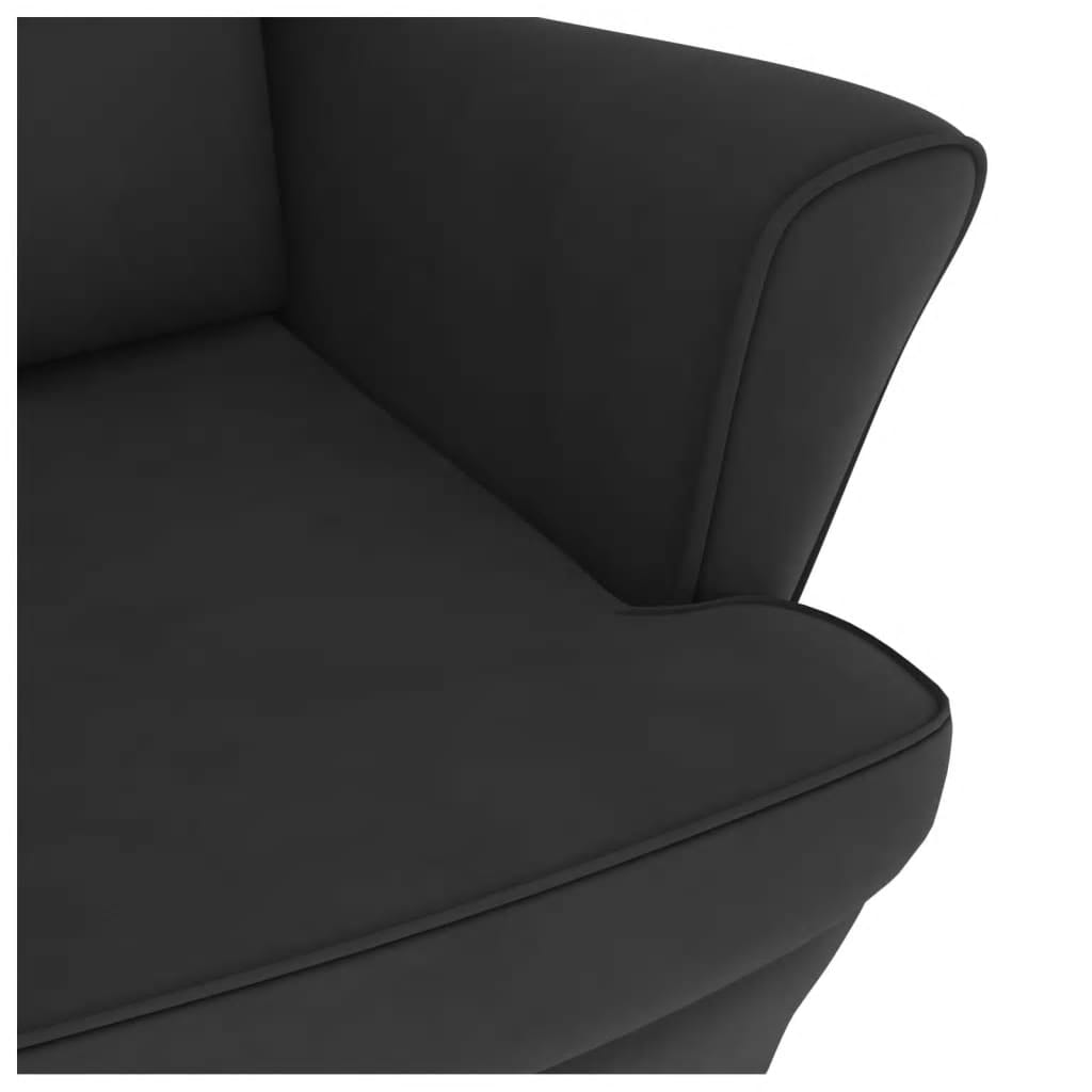 Fauteuil à bascule à oreilles - Hévéa massif - Velours bleu - Sensuri Maison