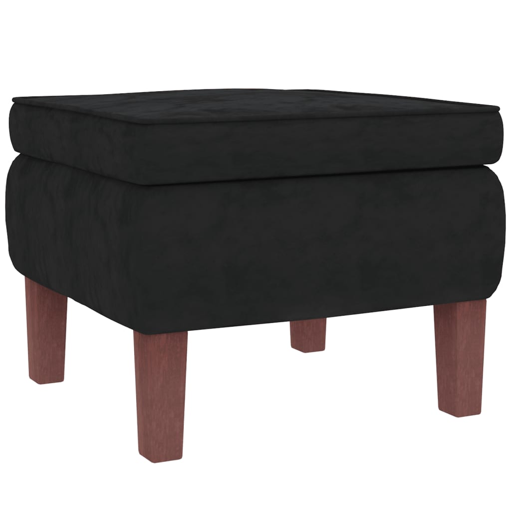 Fauteuil à bascule à oreilles - Hévéa massif - Velours bleu - Sensuri Maison