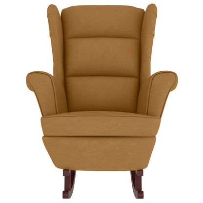 Fauteuil à bascule à oreilles en velours  bois massif - Imagem 17