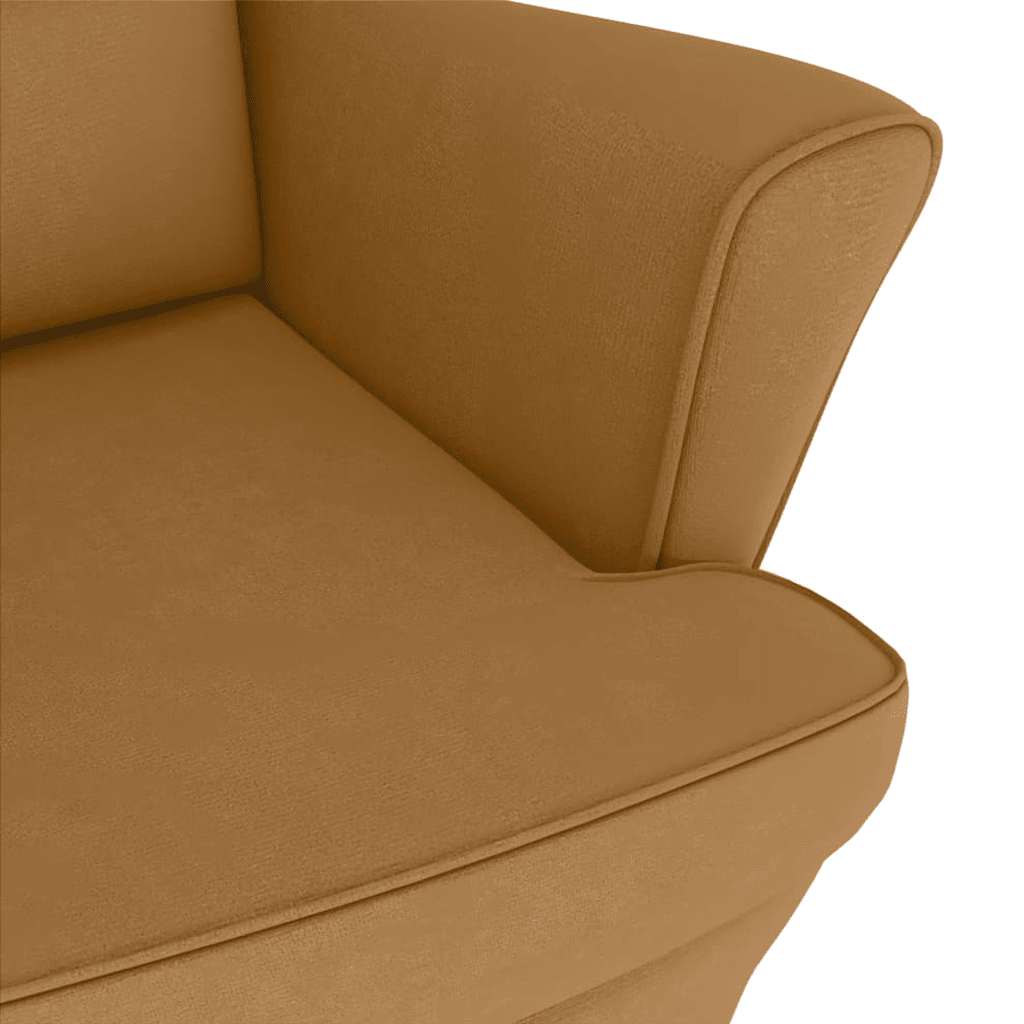 Fauteuil à bascule à oreilles en velours  bois massif - Imagem 20