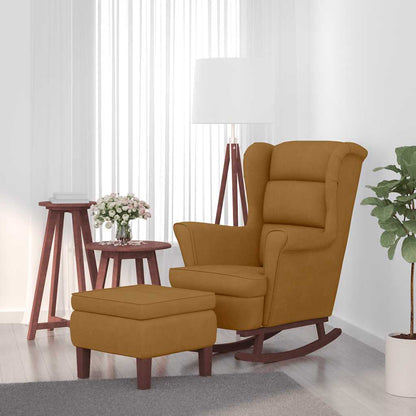 Fauteuil à bascule à oreilles en velours  bois massif - Imagem 13