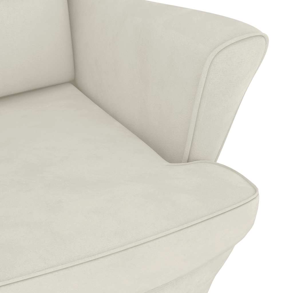 Fauteuil à bascule à oreilles - Hévéa massif - Velours bleu - Sensuri Maison