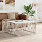 Table basse argenté 100x100x50 cm acier inoxydable et verre - Imagem 1