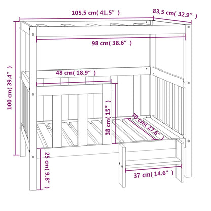 Lit pour chien - 105,5x83,5x100 cm - Sensuri Maison