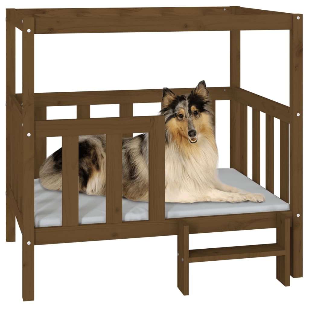 Lit pour chien  105,5x83,5x100 cm Bois de pin solide - Imagem 20
