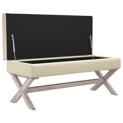 Tabouret de rangement 110x45x49 cm lin - Imagem 4