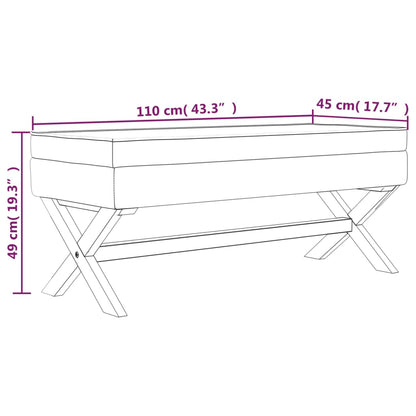Tabouret de rangement  110x45x49 cm Velours - Imagem 7