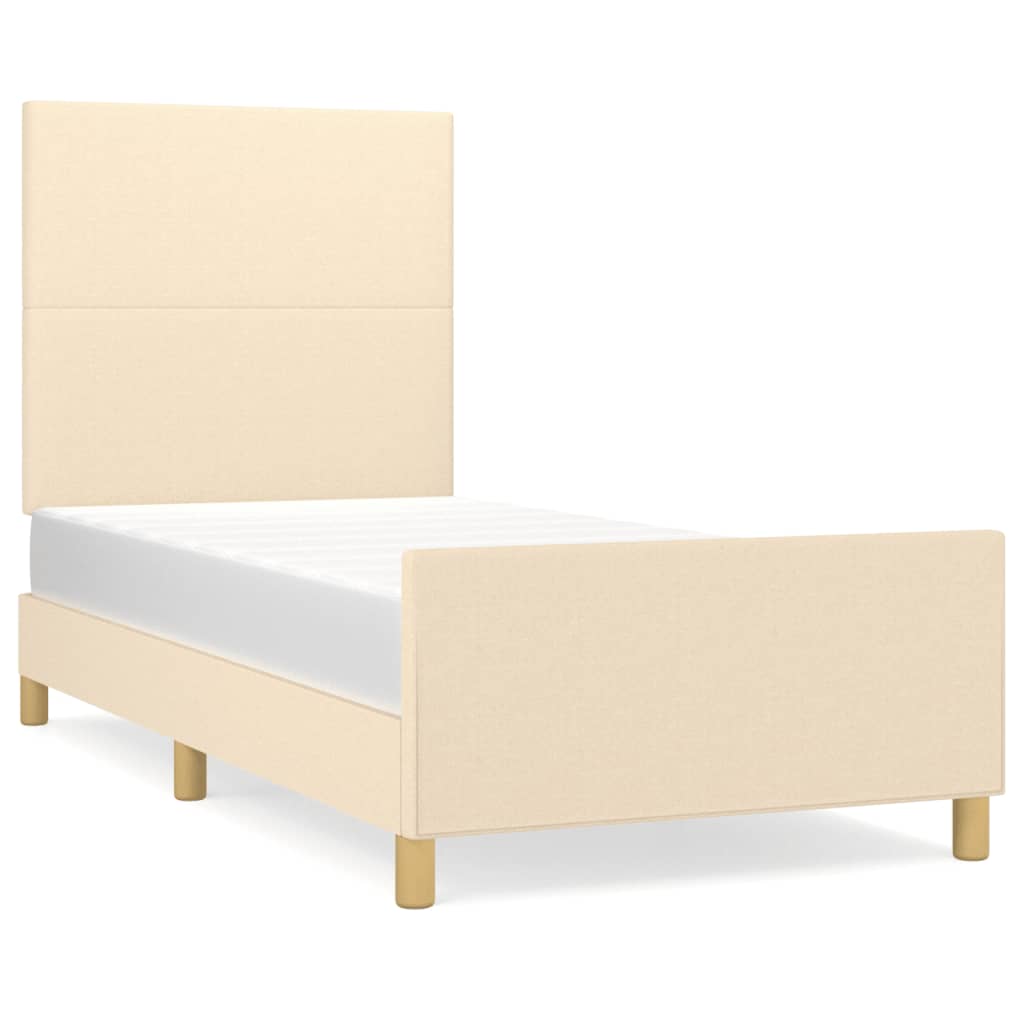 Cadre de lit sans matelas marron foncé 90x190 cm tissu - Imagem 15