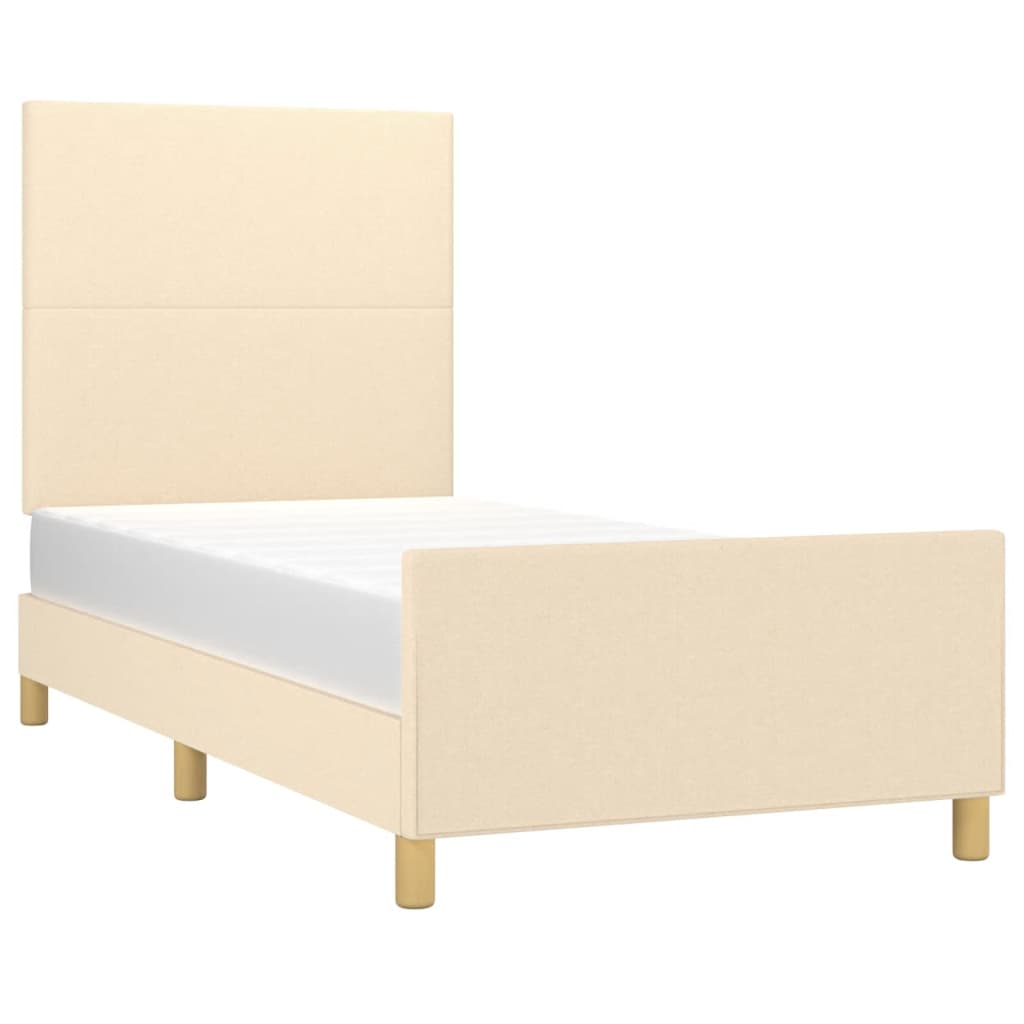 Cadre de lit sans matelas marron foncé 90x190 cm tissu - Imagem 16