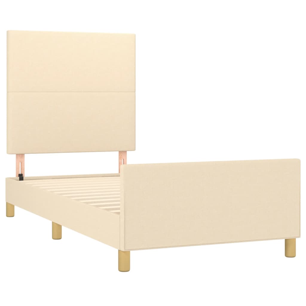 Cadre de lit sans matelas marron foncé 90x190 cm tissu - Imagem 17