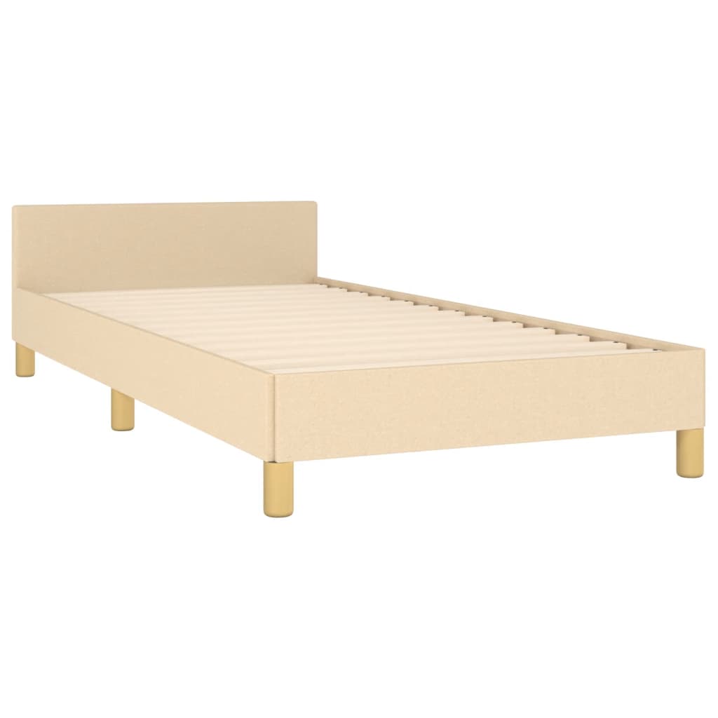 Cadre de lit sans matelas marron foncé 90x190 cm tissu - Imagem 18