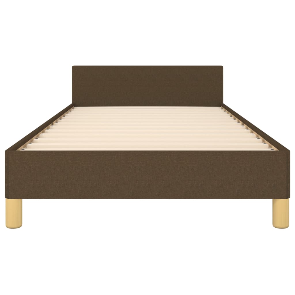 Cadre de lit sans matelas marron foncé 90x190 cm tissu - Imagem 6