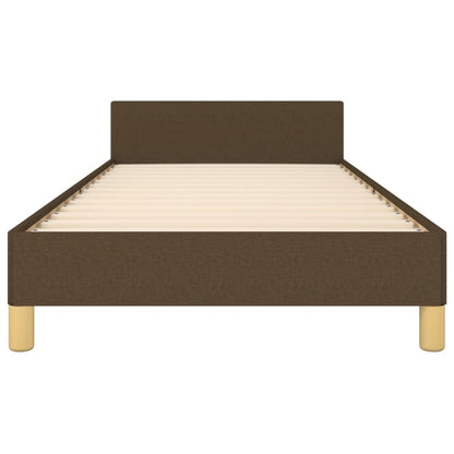 Cadre de lit sans matelas marron foncé 90x190 cm tissu - Imagem 6