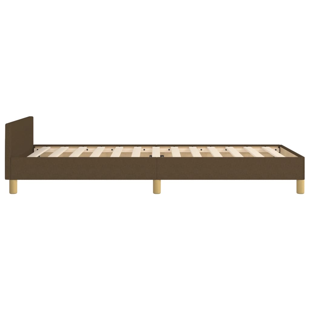 Cadre de lit sans matelas marron foncé 90x190 cm tissu - Imagem 7