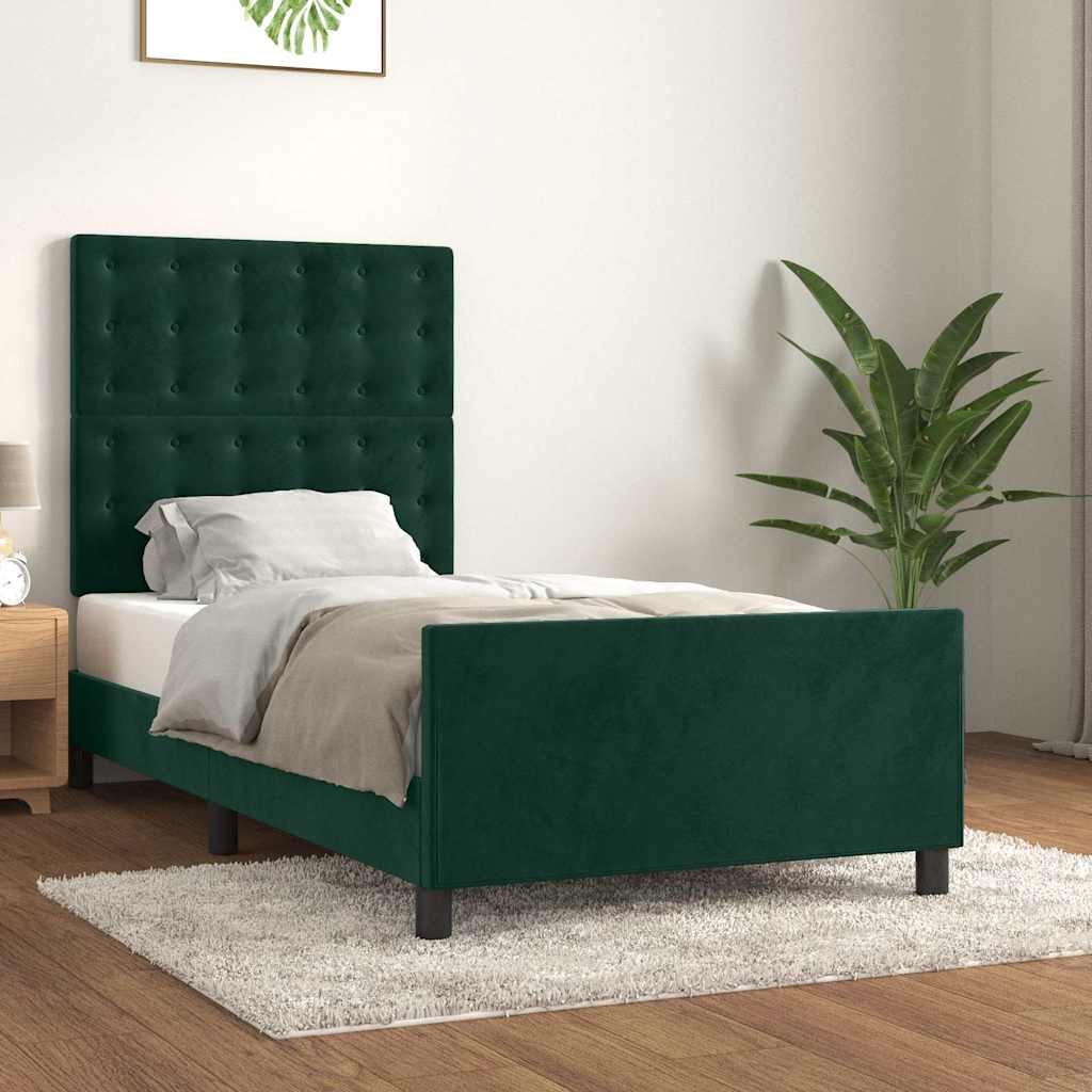 Cadre de lit sans matelas  foncé 80x200 cm velours - Imagem 1