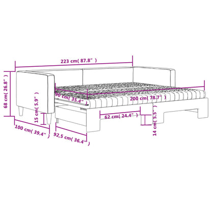 Daybed with trundle and mattresses - 80x200 cm - Sensuri Maison