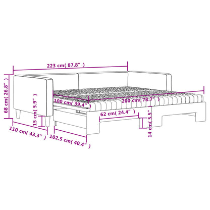 Daybed with trundle and mattresses - 80x200 cm - Sensuri Maison